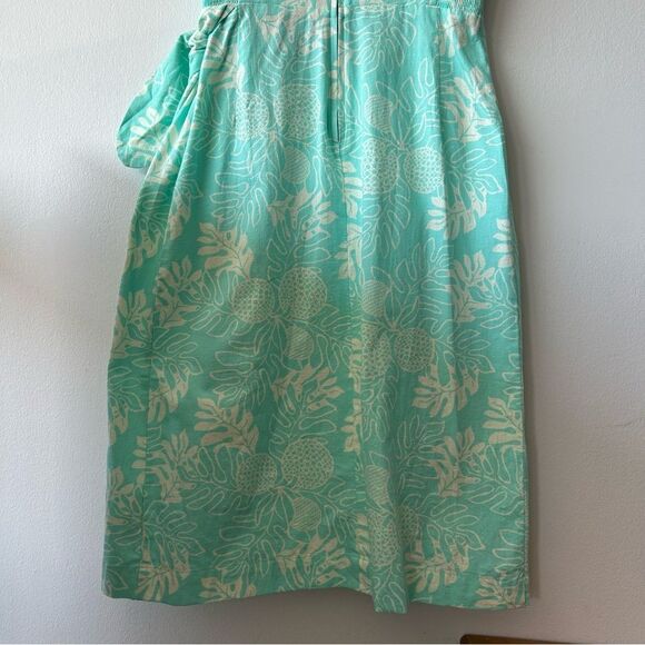 Patagonia Pataloha 100% Organic Cotton Ulu Bend Blue Floral Hawaiian Dress - Picture 8 of 10